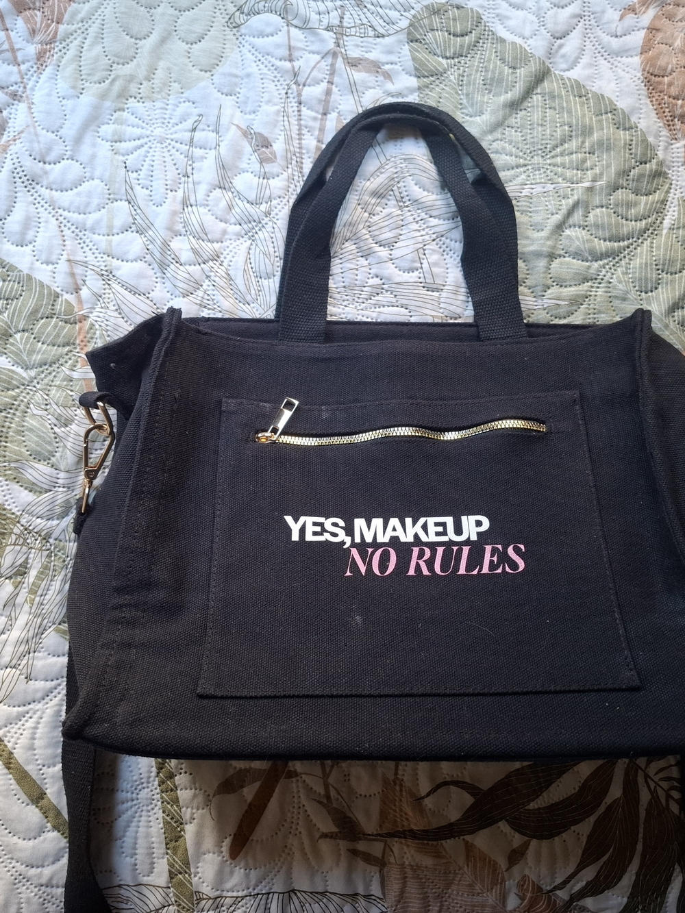 Yes, Makeup No Rules Black Canvas Tote Bag